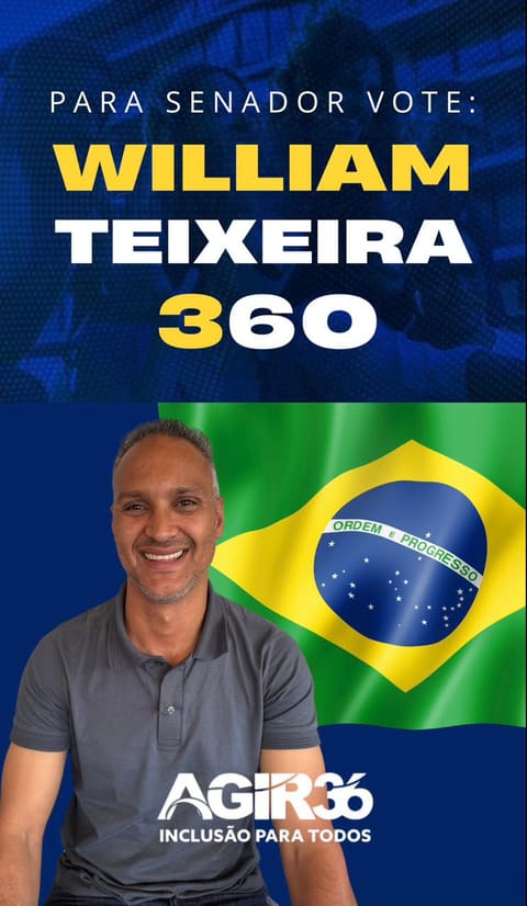 Material de campanha de William Teixeira, candidato ao Senado por São Paulo.